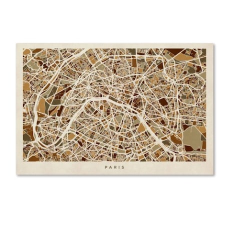 Trademark Fine Art Michael Tompsett 'Paris France Street Map' Canvas Art, 22x32 MT0664-C2232GG